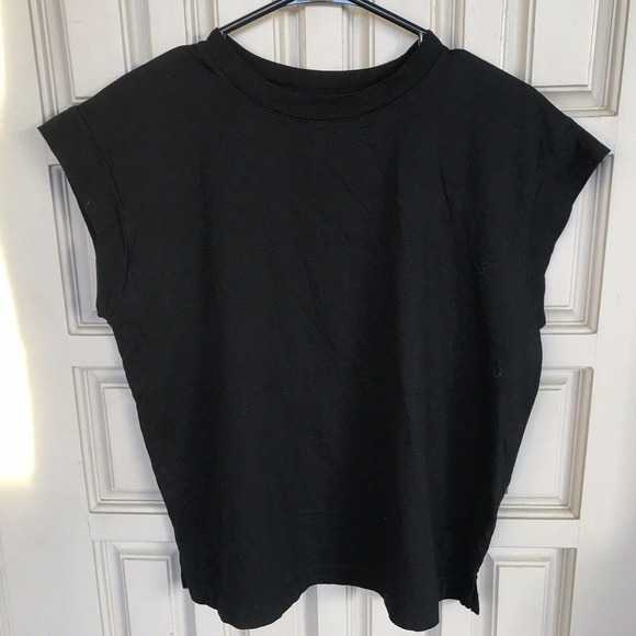 A New Day T Shirt SzM Boxy Black Short Sleeves Cropped NWOT - Picture 1 of 9